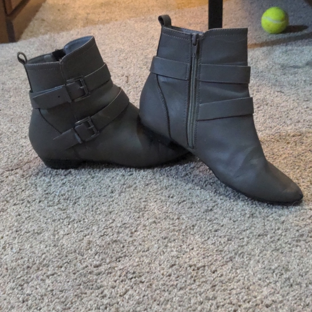 Gray booties